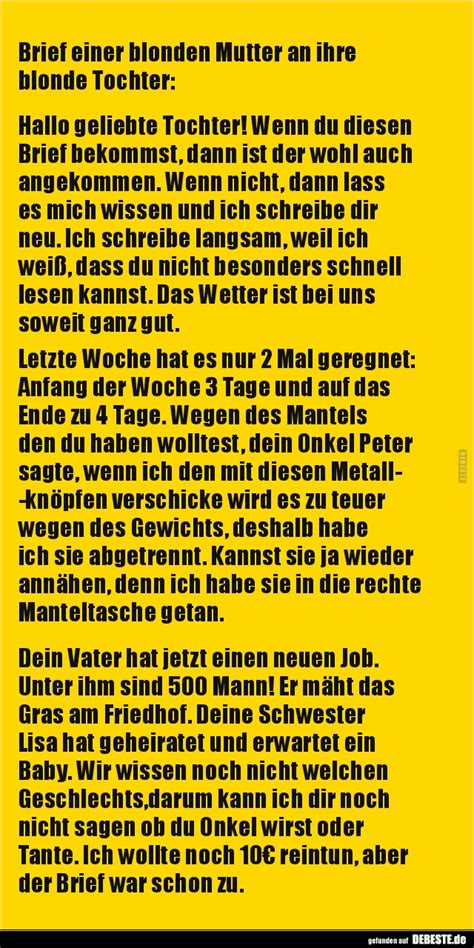 Brief Einer Blonden Mutter An Ihre Blonde Tochter Hallo Geliebte Tochter DEBESTE De