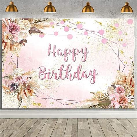 Amazon Aibiin X Ft Boho Happy Birthday Backdrop For Women Rose