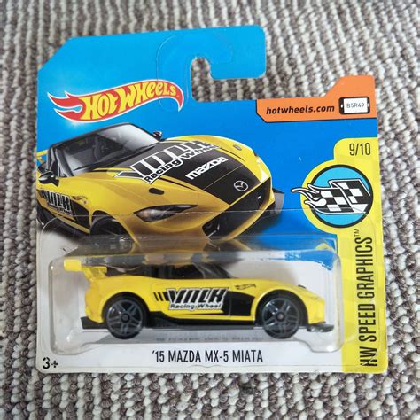 Pin On Hot Wheels Mazda MX Miata Yellow Toy Car