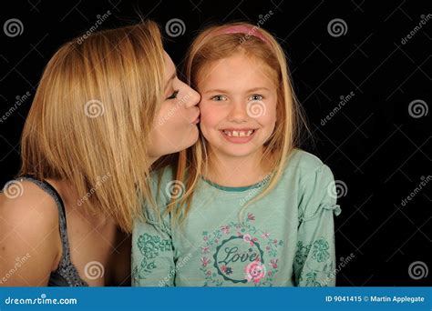 Teenager Kissing Young Sister Stock Image Image Of Friendship Affection 9041415