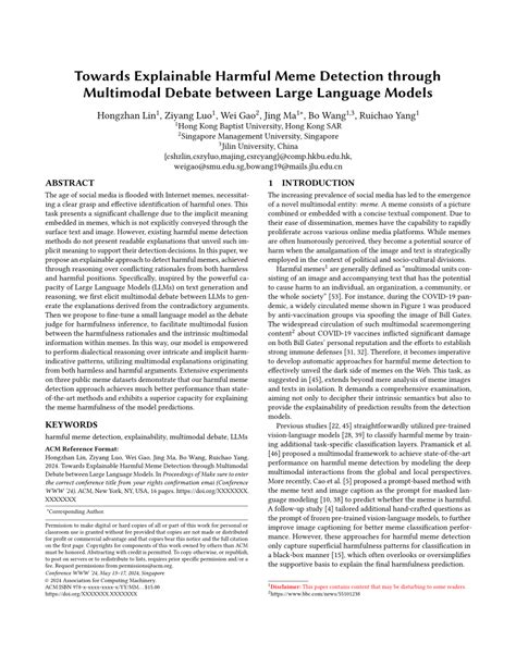 PDF Towards Explainable Harmful Meme Detection Through Multimodal