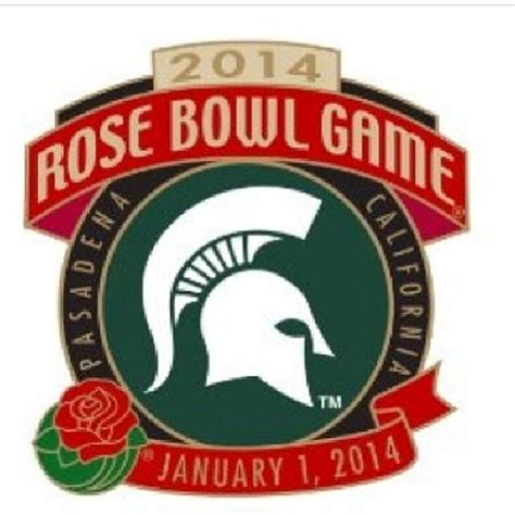 the rose bowl game logo is shown in red and green, with roses around it