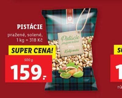 Pistácie pražené solené nabídky v Lidl