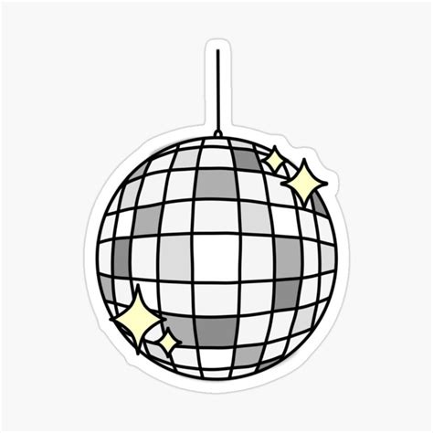 A Disco Ball With Stars Hanging From It S Side On A White Background