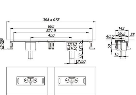 Dallmer Ablaufgehäuse DallFlex Duo senkrecht, DN 50