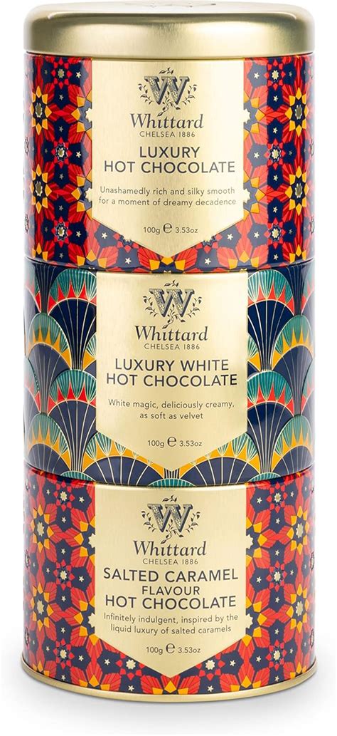 Whittard Of Chelsea Hot Chocolate Stacking Tin Gift Set For Men Women Milk Chocolate