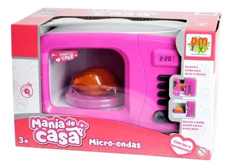 Forno Microondas Infantil Som E Luz Giratório Dm Toys Cor Forno