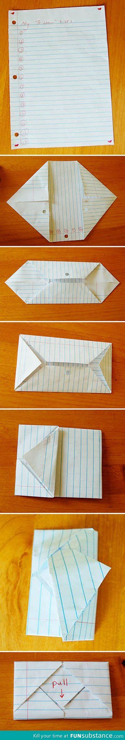 Folding A Piece Of Paper Into An Envelope Origami