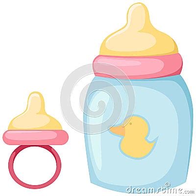 Baby Bottle And Pacifier Cartoon Vector CartoonDealer 14346187