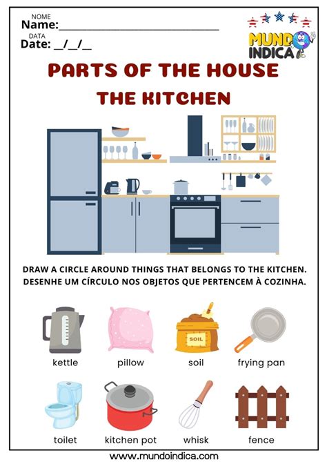 10 Atividades de Inglês My House para Imprimir
