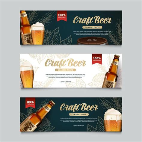 Set Of Craft Beer Banner Vector Art At Vecteezy