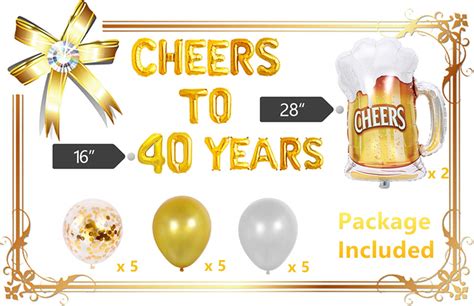 Buy JeVenis Set Of 18 Cheers To 40 Years Balloons Cheers To 40 Years