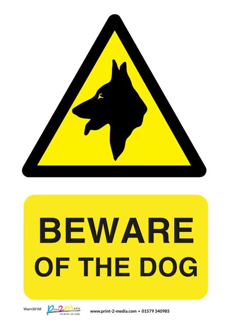 Beware Of Dog Printable Sign