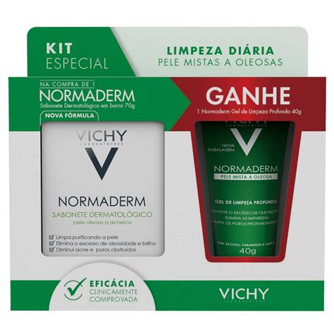 Kit Sabonete Normaderm Vichy 70gr Gel De Limpeza Profunda 40g