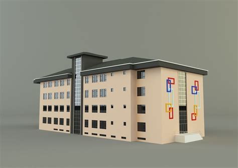 school building design 3D model | CGTrader