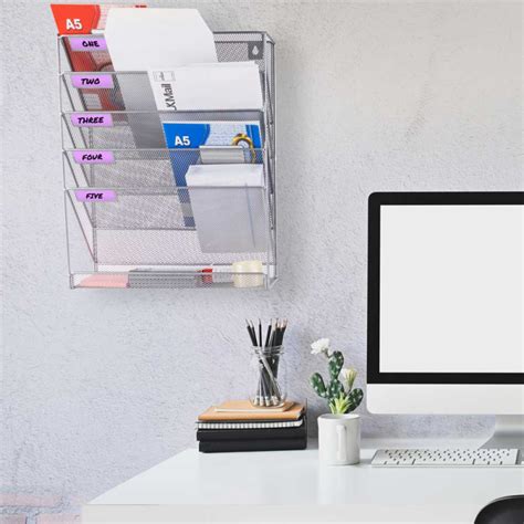 Wall Mounted Magazine Rack Holder For File Document Newspaper Storage