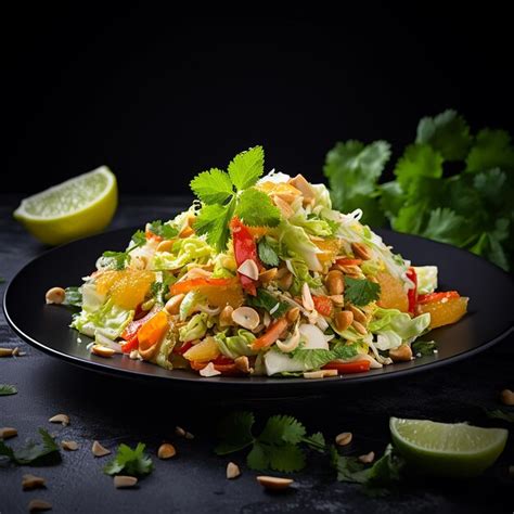 Premium Photo Crunchy Goodness Healthy Chinese Cabbage Salad On A