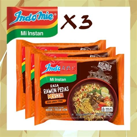 Jual OS3 PRODUK BARU PAKET 3 Indomie Mi Kuah Rasa Rawon Pedas Khas