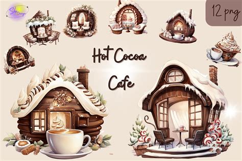 Hot Cocoa Cafe Watercolor Clipart Graphic By Shodesignsstore Creative Fabrica