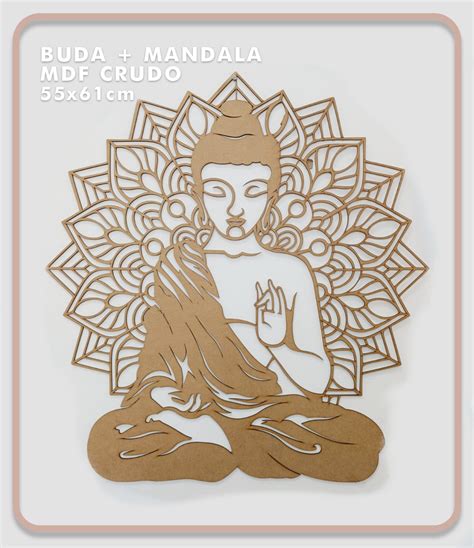 Colgante De Pared Buda Mandala Mdf Crudo Real Essenze