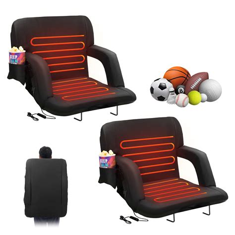 VEVOR Double Heated Stadium Seat with Back Support, 3 Level Heating