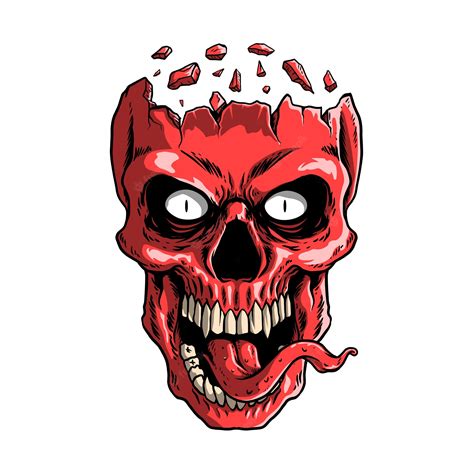 Premium Vector Red Skull Illustration