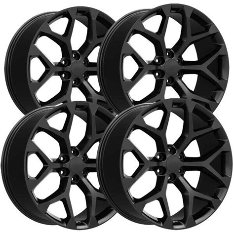 Set Of 4 Replica PR177 Snowflake 20x9 6x5 5 24mm Gloss Black Wheels