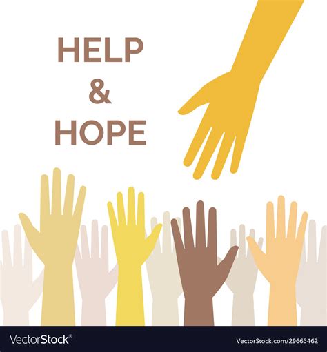 Help And Hope Banner Template Helping Hand Vector Image