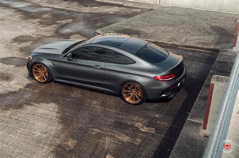 Gray Mercedes C Class Showing Off Copper Vossen Rims Wrapped In