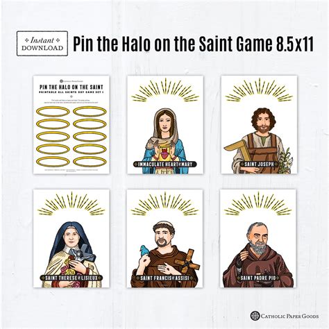 Pin the Halo on the Saint Game All Saints Day Catholic Games - Etsy