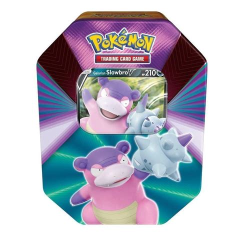 Pokémon V Force Tin Galarian Slowbro V 2021 Cardpopusa