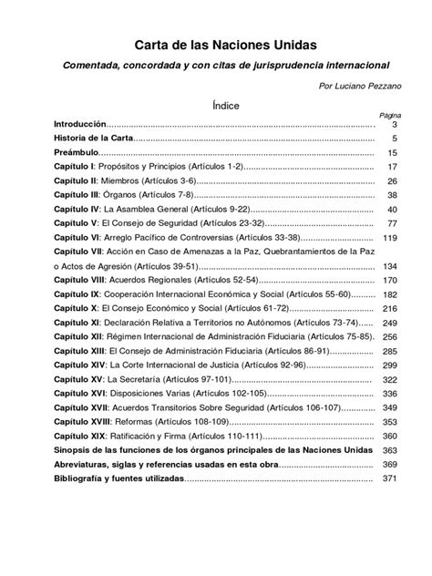 Carta De Las Naciones Unidas Comentada Pdf Naciones Unidas