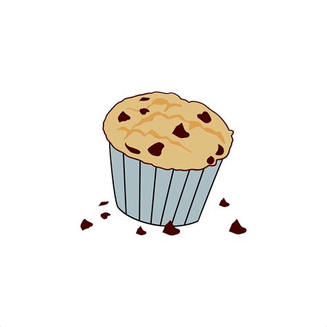 Muffin cake chocolate chips cartoon illustration 21714250 Vector Art at ...