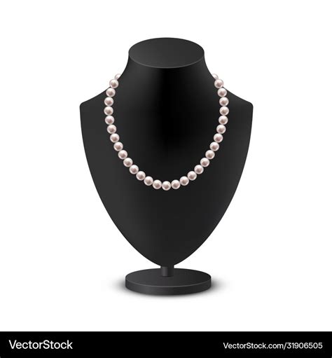 Female Bust Mannequin With Necklace Realistic Vector Image