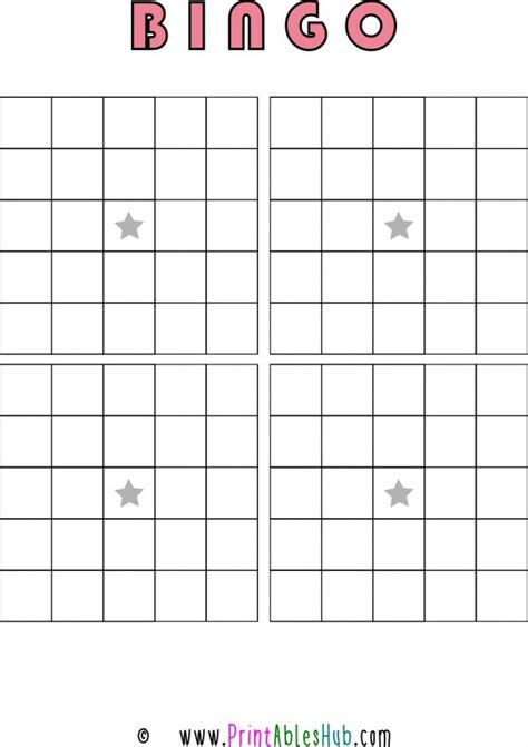 Free Printable Blank Bingo Cards Template Pdf 3x3 4x45x52 Per