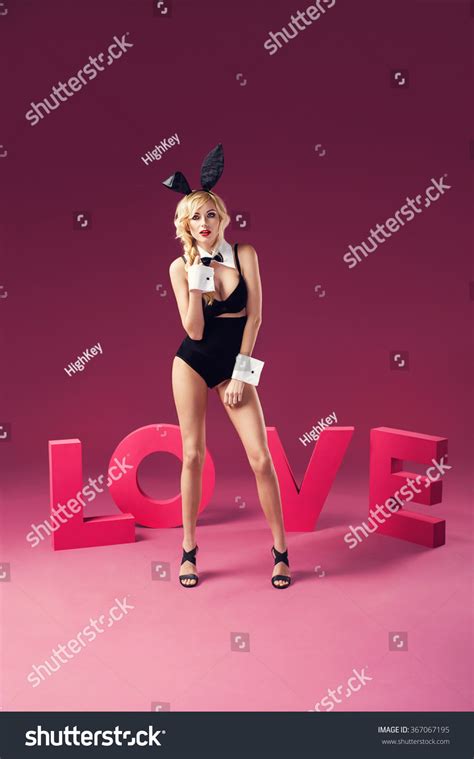 Sexy Fashion Blonde Woman Posing Playboy Stock Photo 367067195 Shutterstock