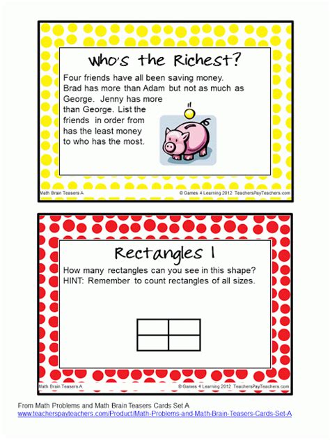 fifth grade math riddles | Kagura Printable