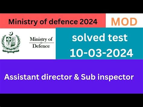 MOD Assistant Director Sub Inspector Test MOD AD SI Test Held On