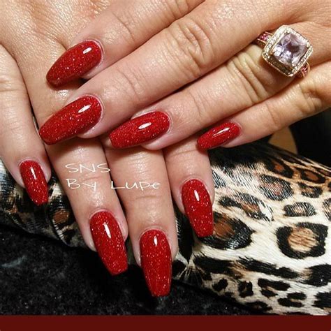 Red Sns Nails By Angelnailspa From Nail Art Gallery Sns Nails Sns