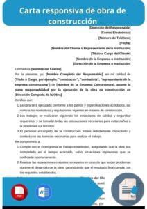 Carta Responsiva de Obra de Construcción Word PDF