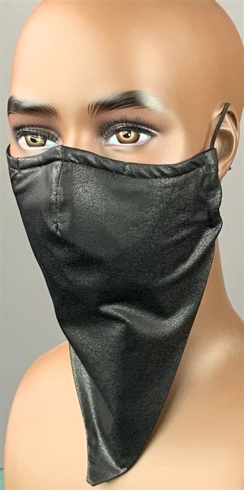 Unisex Black Bandana Face Mask Etsy