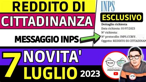 ESCLUSIVO INPS REDDITO DI CITTADINANZA LUGLIO 2023 7 NOVITÀ