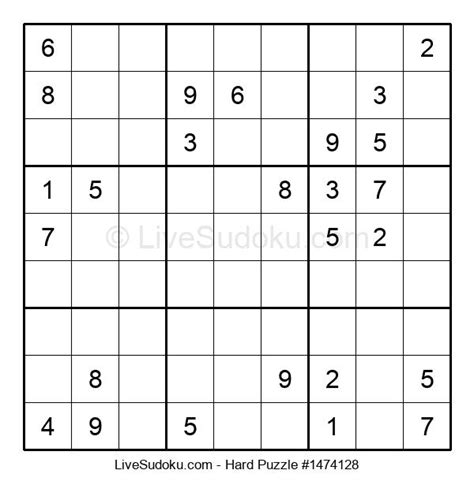 Hard Sudoku Online #1474128 - Live Sudoku