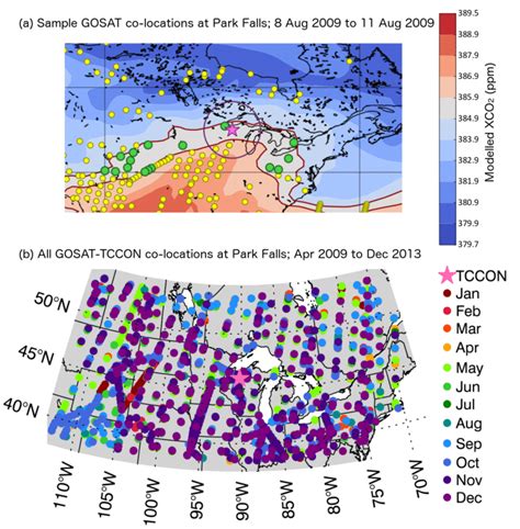 A An Example Of The Gosat Tccon Co Locations Using The Noaa Basu