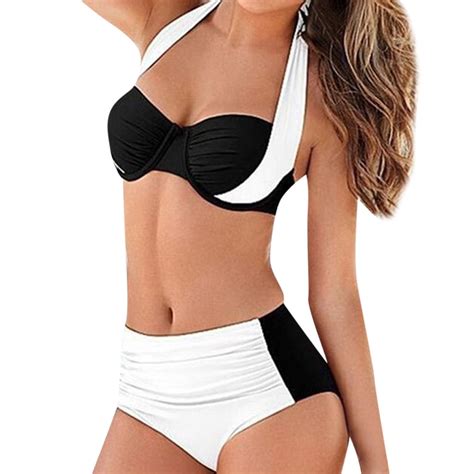 Hbyjlzyg Bikini Sets For Women S High Waist Padded Push Up Bikini Set