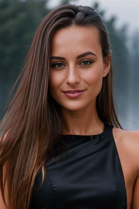 A Woman With Long Hair And A Black Top Posing For A Picture Seaart Ai