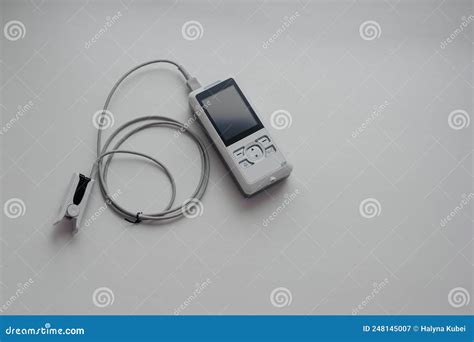 Pulse Oximeter On A White Background Medical Control And Diagnostic