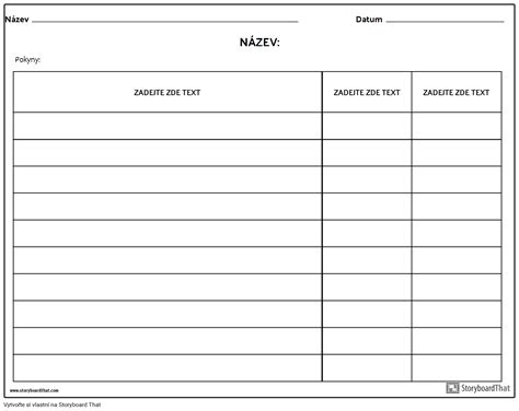 Rubrika Tabulka Storyboard O Cs Examples