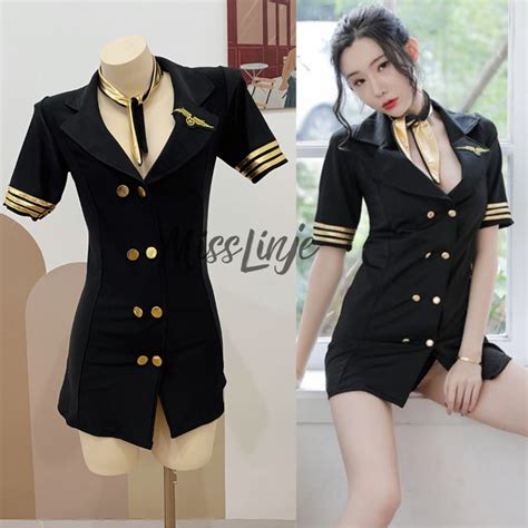 Jual Lingerie Cosplay Sexy Kostum Baju Pramugari Seksi Premium Lengkap Kota Makassar Miss