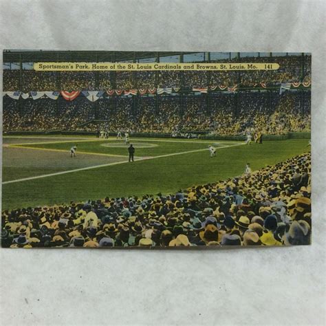 Vintage Postcard Sportsmans Park St Louis Cardinals Baseball Scene